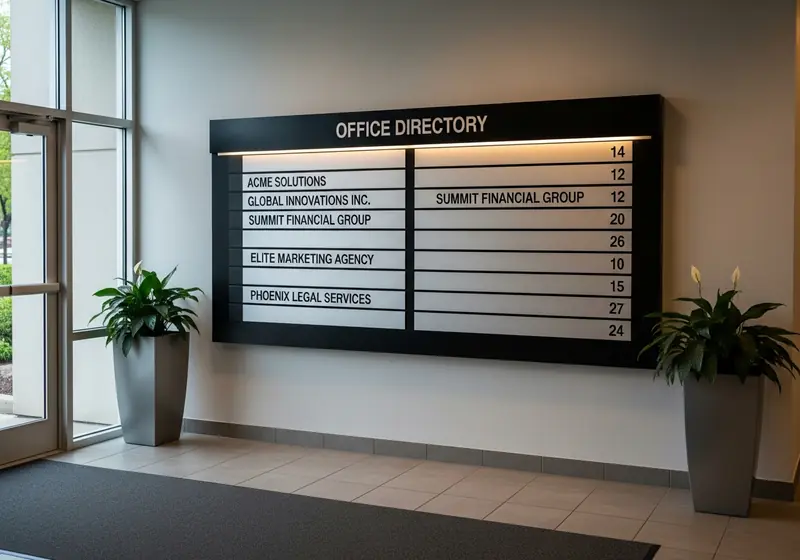 Building directory with business names